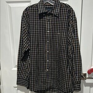 Siegfried & Company Black and Tan Casual Button Down Shirt